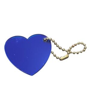 Mirrored Acrylic Royal Blue Heart Back Pack Charm Mirror Back NEW Lucky Charm